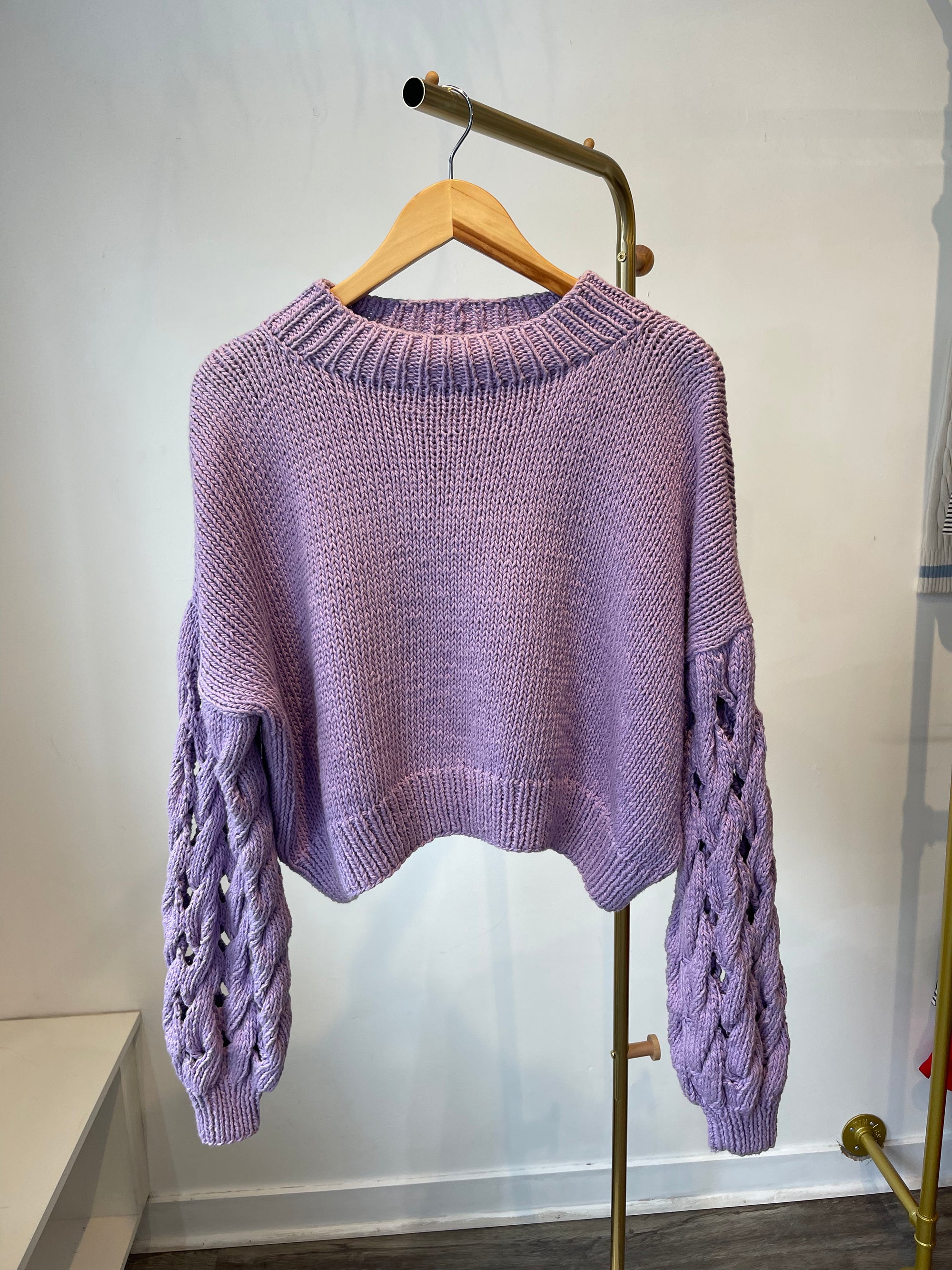 First Born Knits Purple Sweater, Size Small