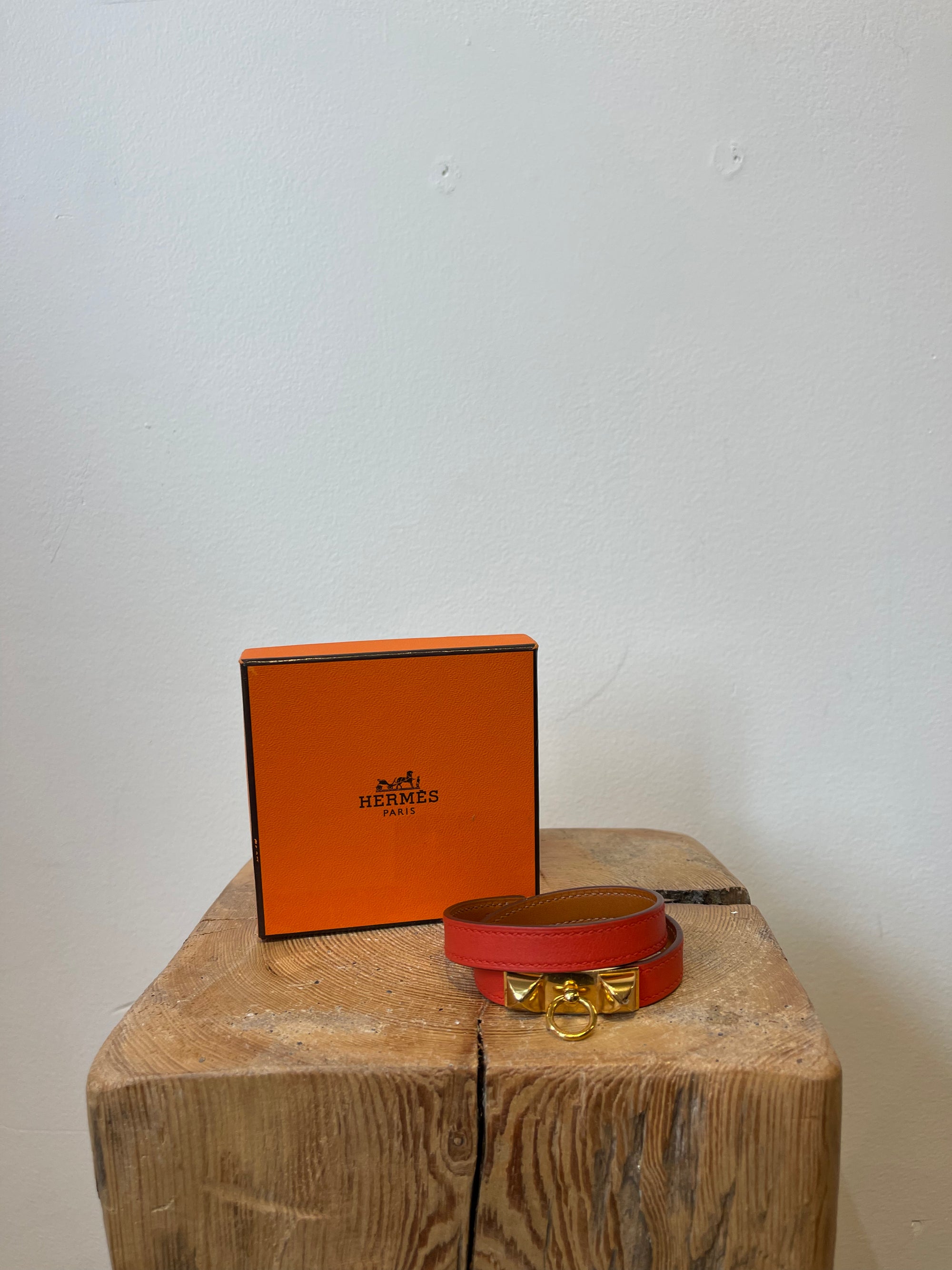 Hermes Double Tour Bracelet in Orange