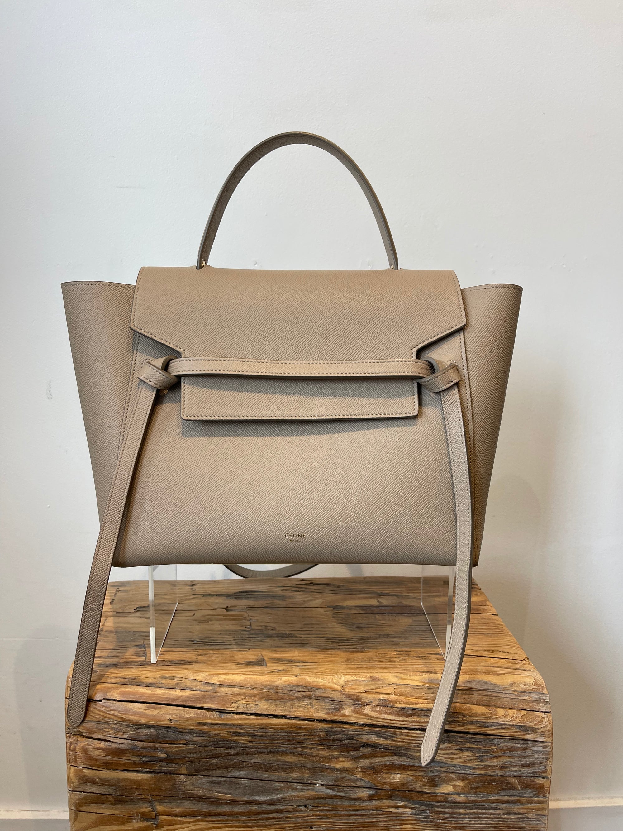 Celine belt bag shop mini light taupe