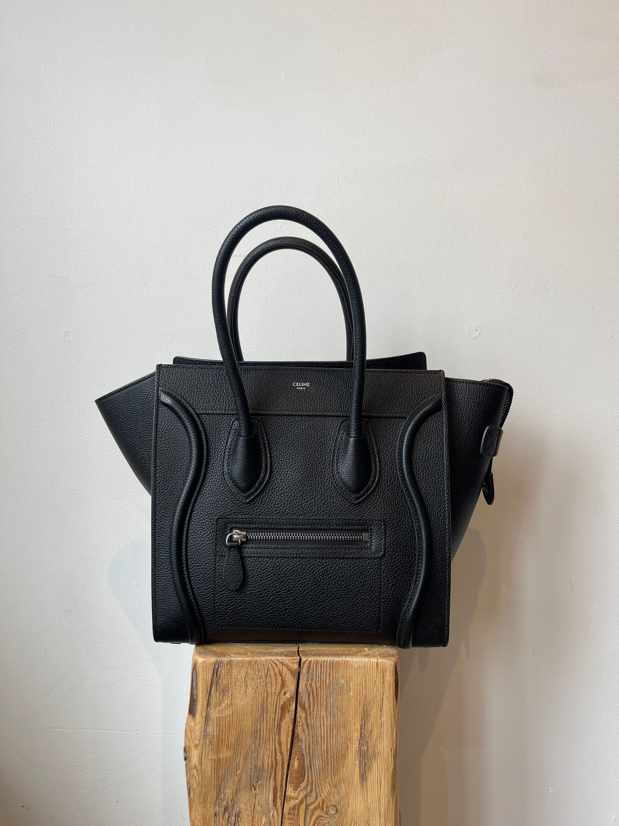 Celine, Micro Luggage Handbag in Black