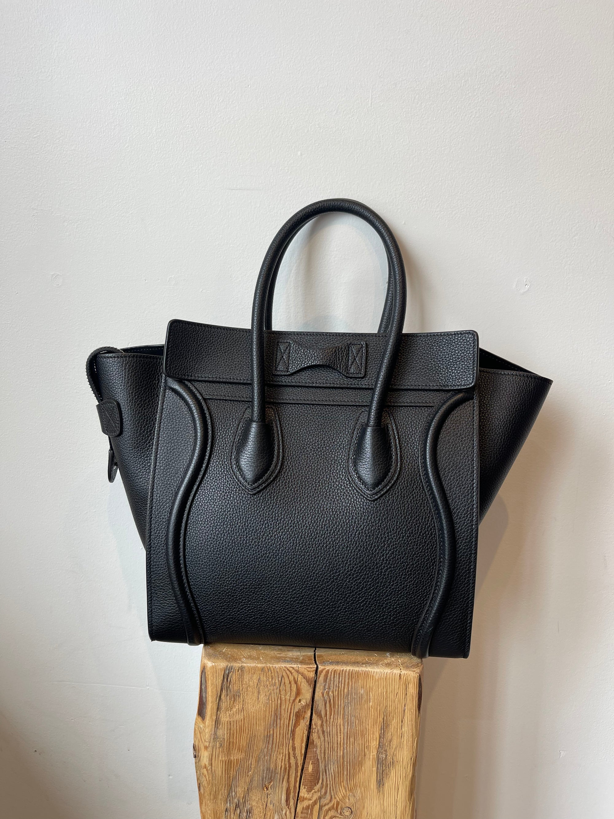 Celine, Micro Luggage Handbag in Black