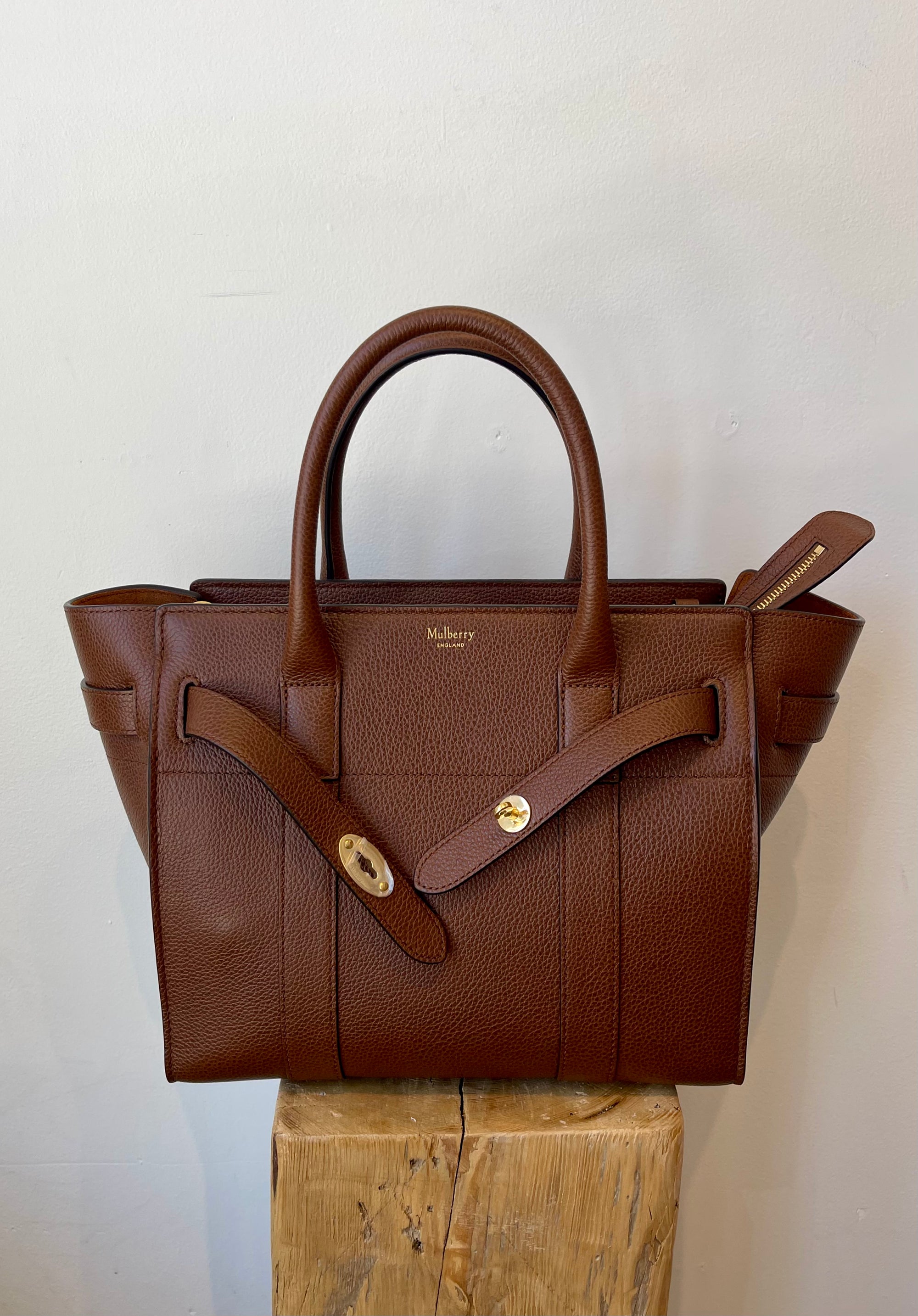 Mulberry, Small Zipped Bayswater in Oak