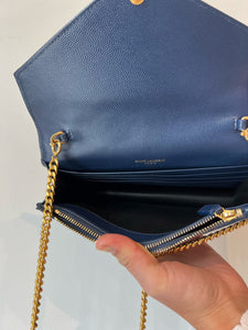 Saint Laurent Black Matelasse Envelope Wallet on Chain – Fashion Reloved