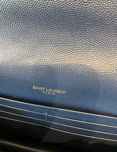 Saint Laurent Black Matelasse Envelope Wallet on Chain – Fashion Reloved