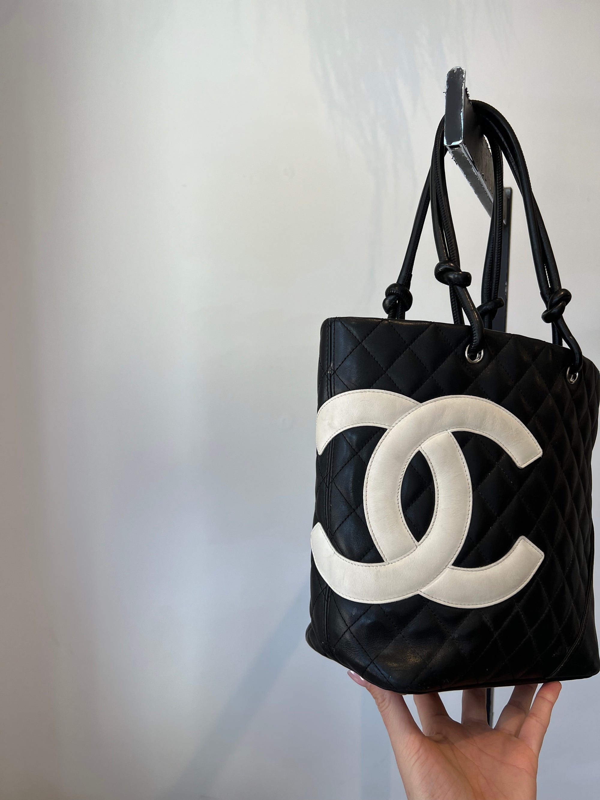 Chanel Small Cambon Tote Black and White The Recollective