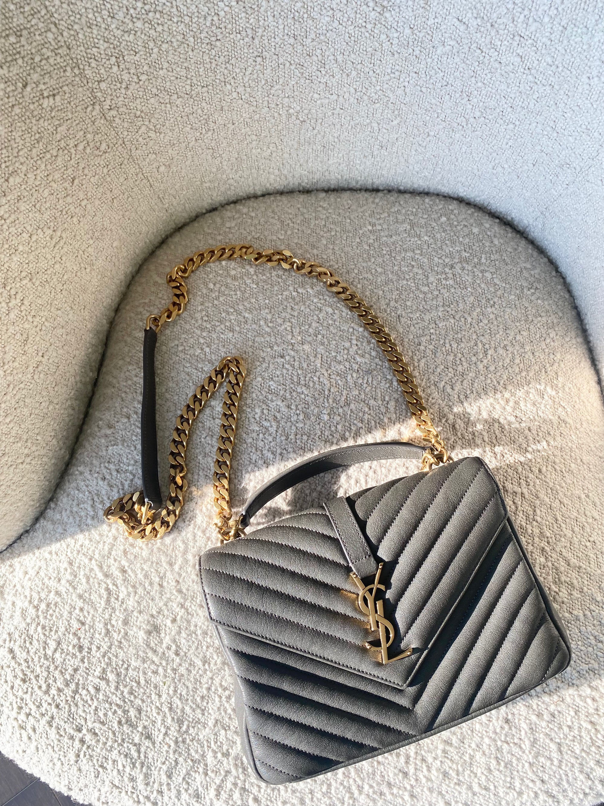 Ysl medium college bag grey on sale