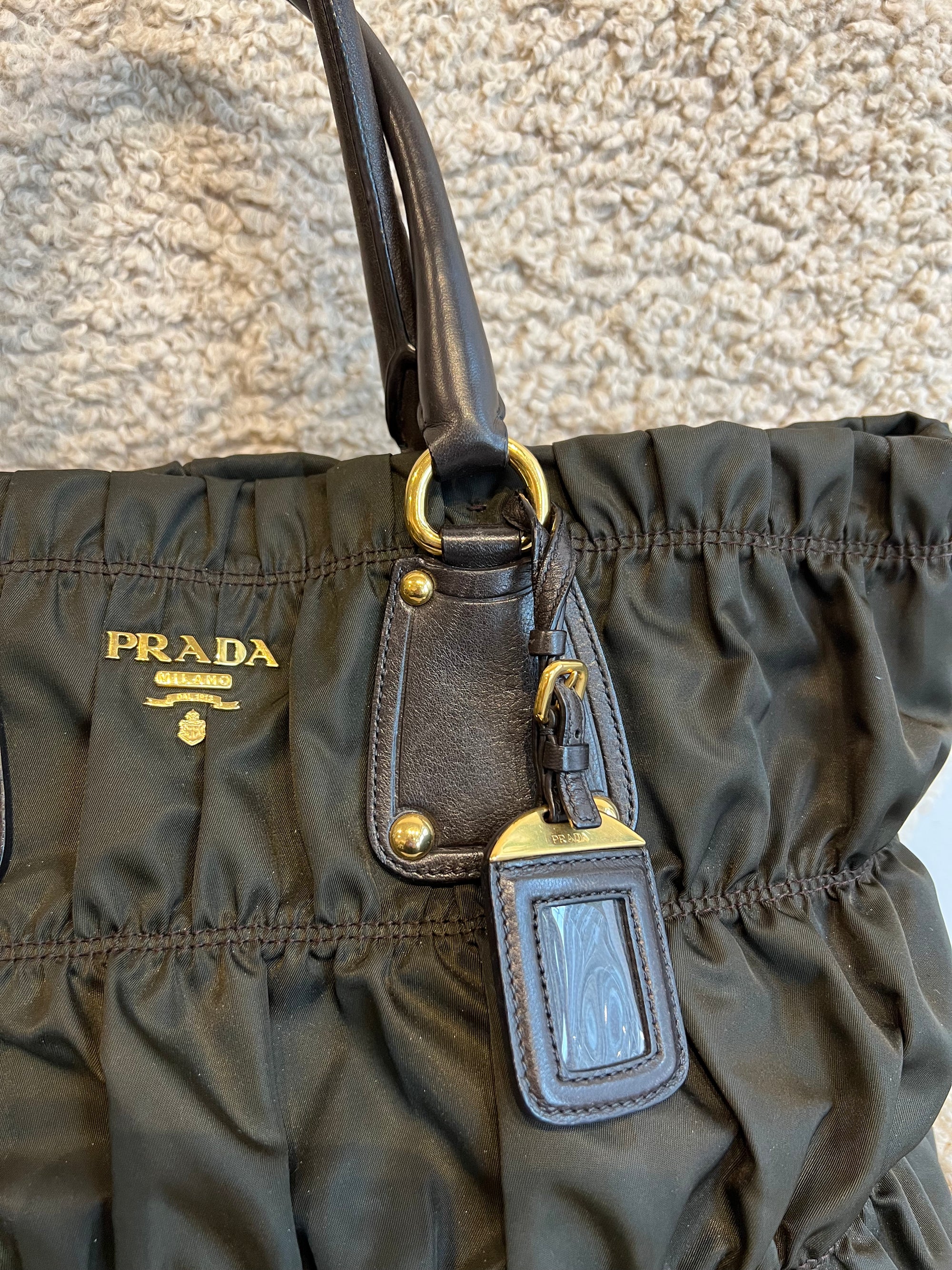 Prada nylon tote bag deals