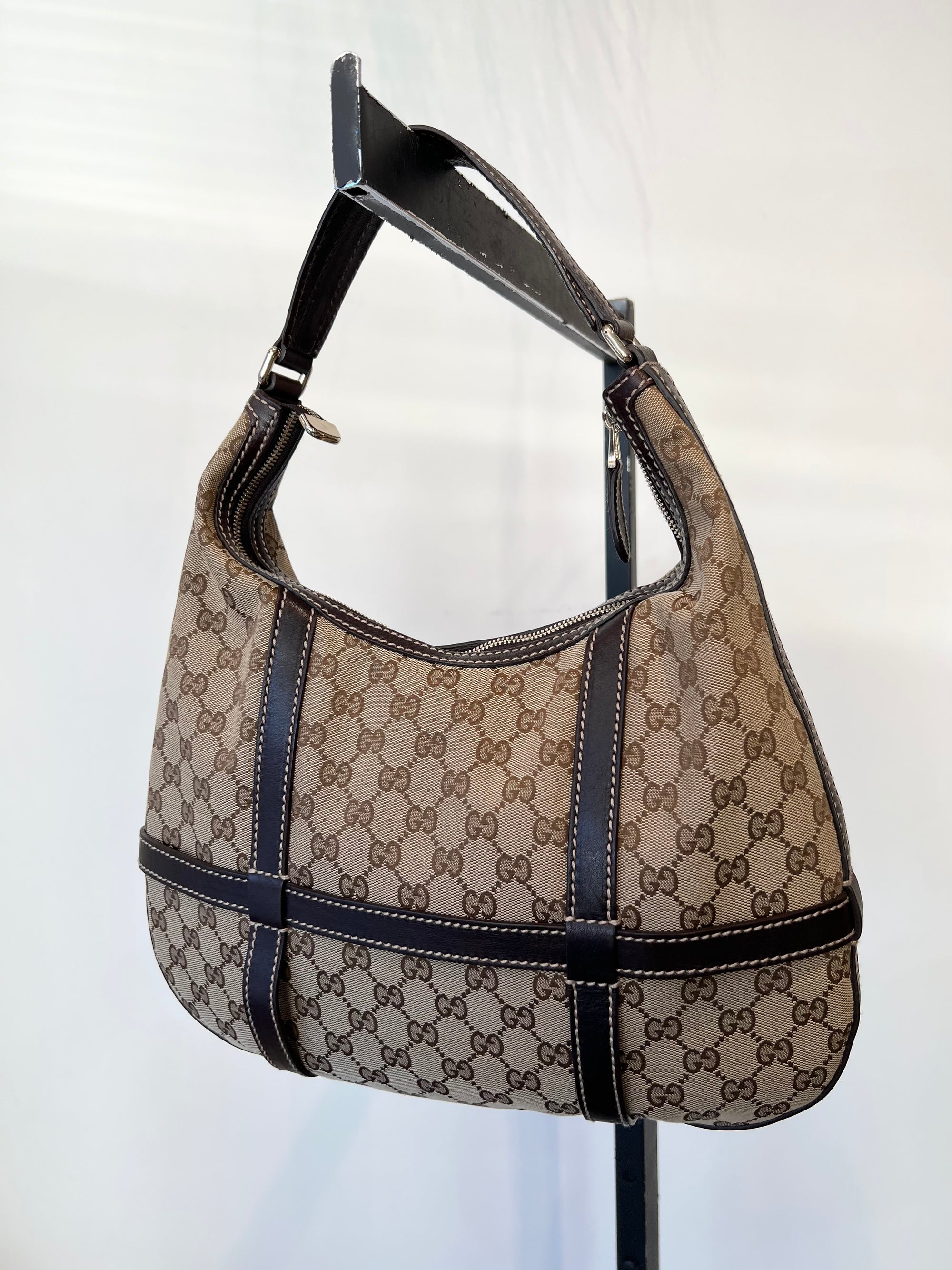 Gucci GG Canvas Shoulder Bag Brown