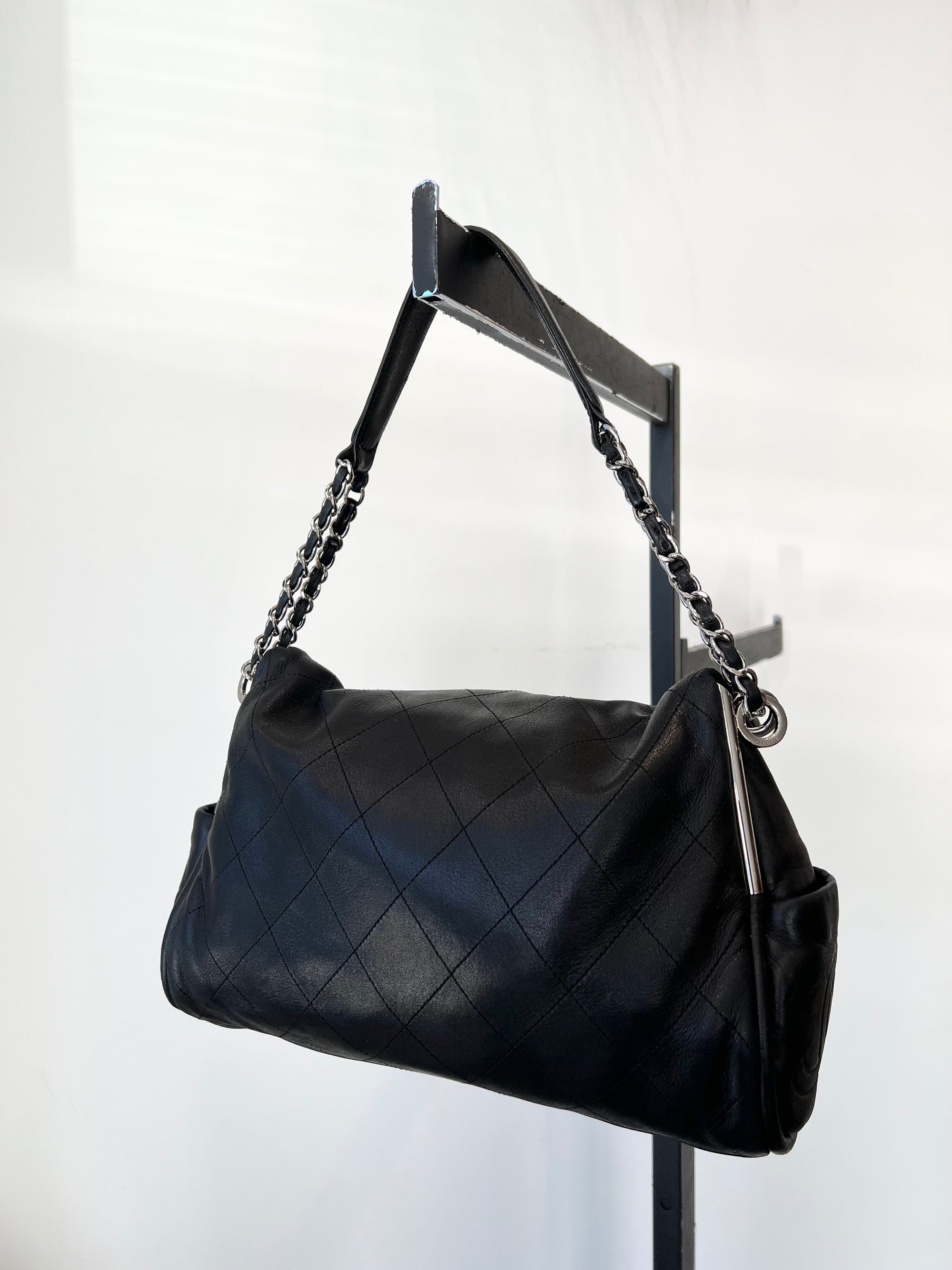 Chanel Lambskin Shoulder Handbag Black