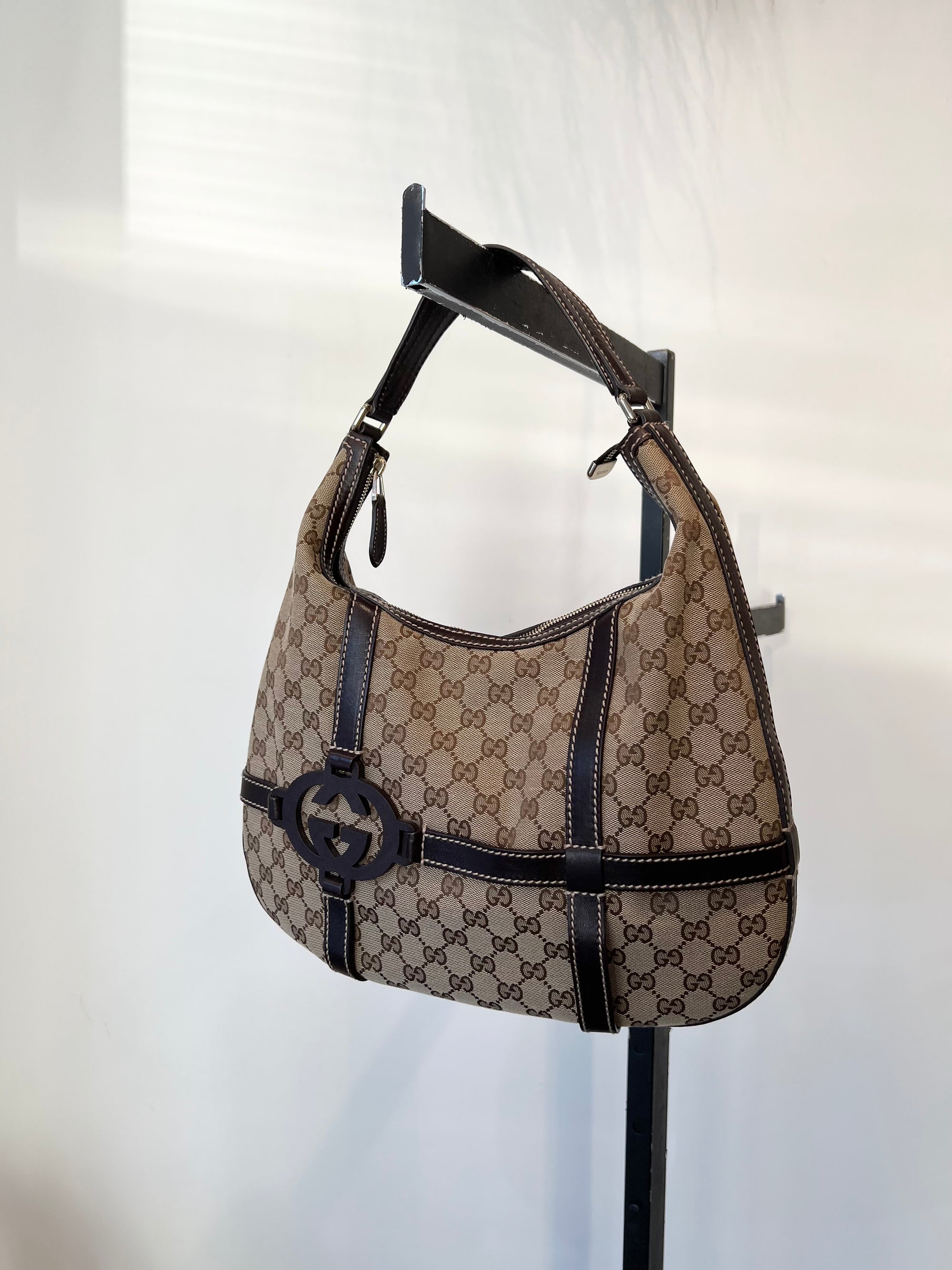Gucci GG Canvas Shoulder Bag Brown